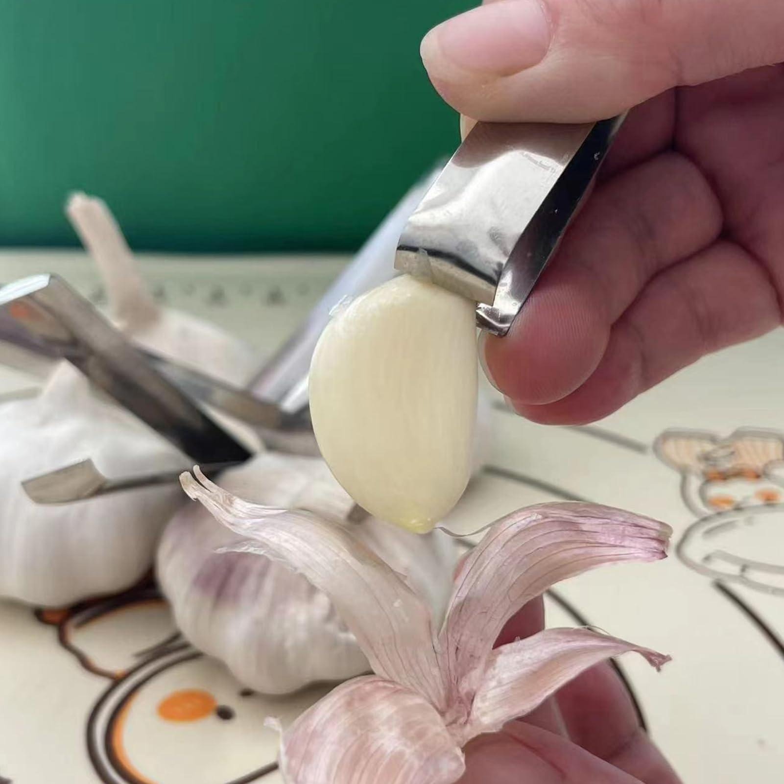 Kitchen Gadgets Garlic - ชุดอุปกรณ์ปอกกระเทียมและแหนบตักก้างปลา 1 ชิ้น - เครื่องมือขจัดหนังผัก อุปกรณ์ทำครัวสำหรับการทำอาหาร
