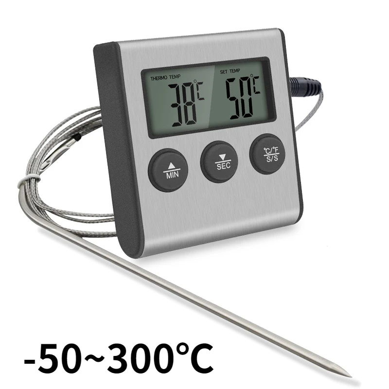 Kitchen Timer Digital - Tp700 รีโมทดิจิตอลไร้สายอาหารเตาอบเครื่องวัดอุณหภูมิ Probe สําหรับเตาอบย่างบาร์บีคิวเนื้อจับเวลาอุณหภูมิด้วยตนเองชุด