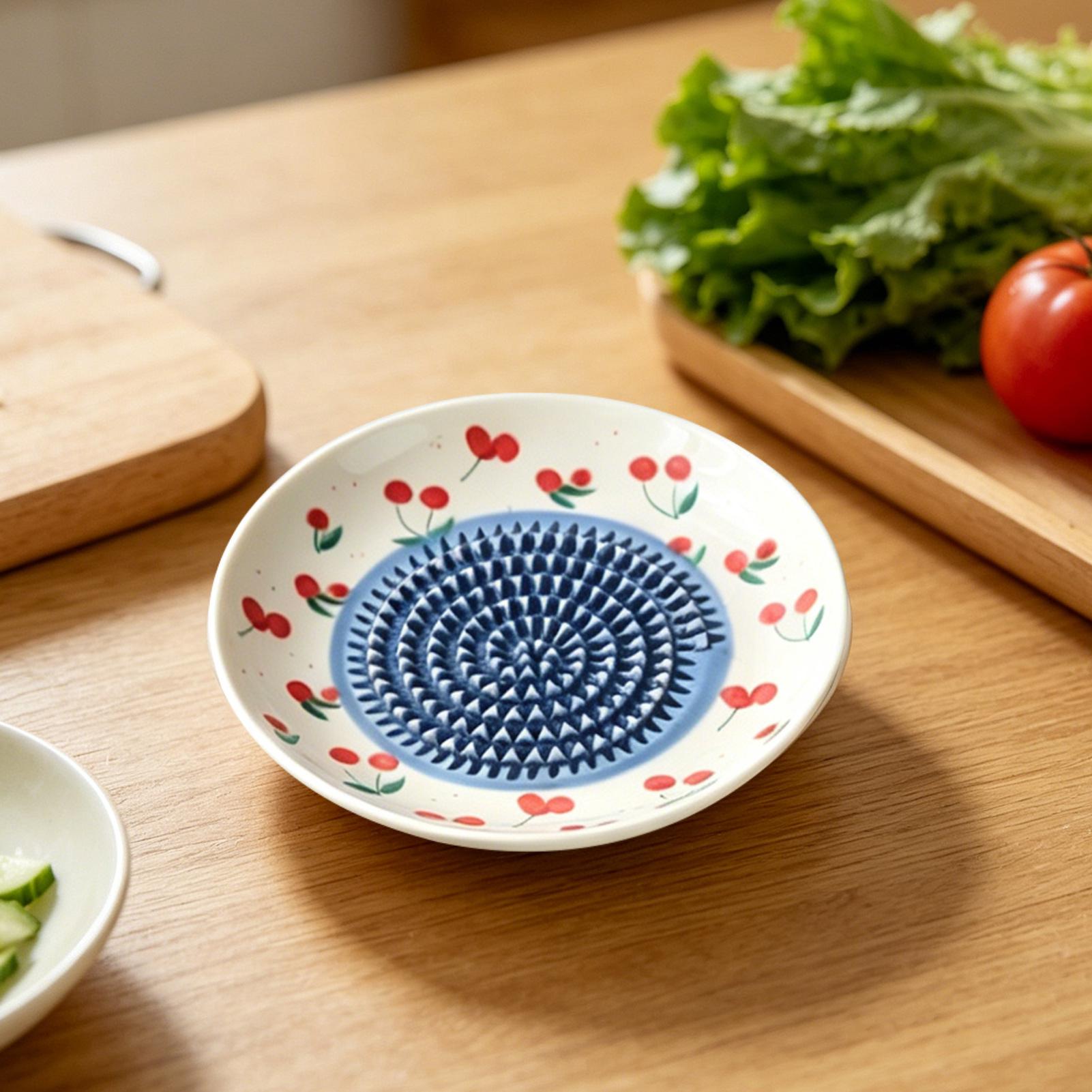 Kitchen Gadgets Garlic - เครื่องขูดขิงเซรามิกแบบง่าย เครื่องบดกระเทียมแบบมือถือ เครื่องบดแครอทขิงแบบพกพา ทำจากพอร์ซเลน อุปกรณ์ครัว