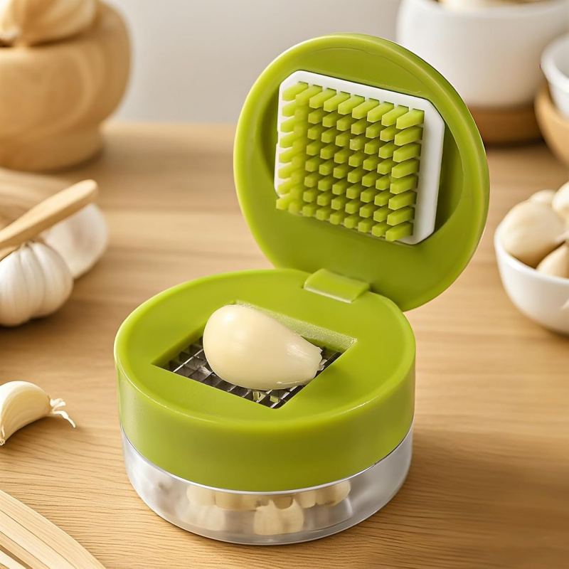 Kitchen Gadgets Garlic - เครื่องบดกระเทียมสำหรับครัว ใช้งานง่าย เครื่องบดกระเทียมขนาดเล็กพร้อมที่ครอบป้องกัน เครื่องมือครัวสำหรับเตรียมอาหารและทำอาหาร