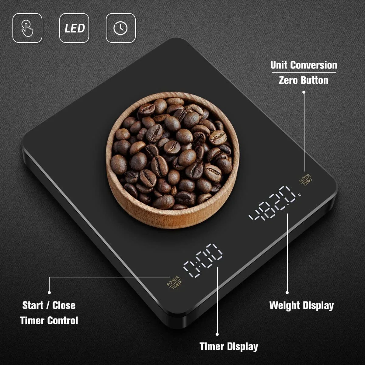 เครื่องชั่งกาแฟดิจิตอลพร้อมตัว - Kitchen Timer Digital บทวิจารณ์และราคา