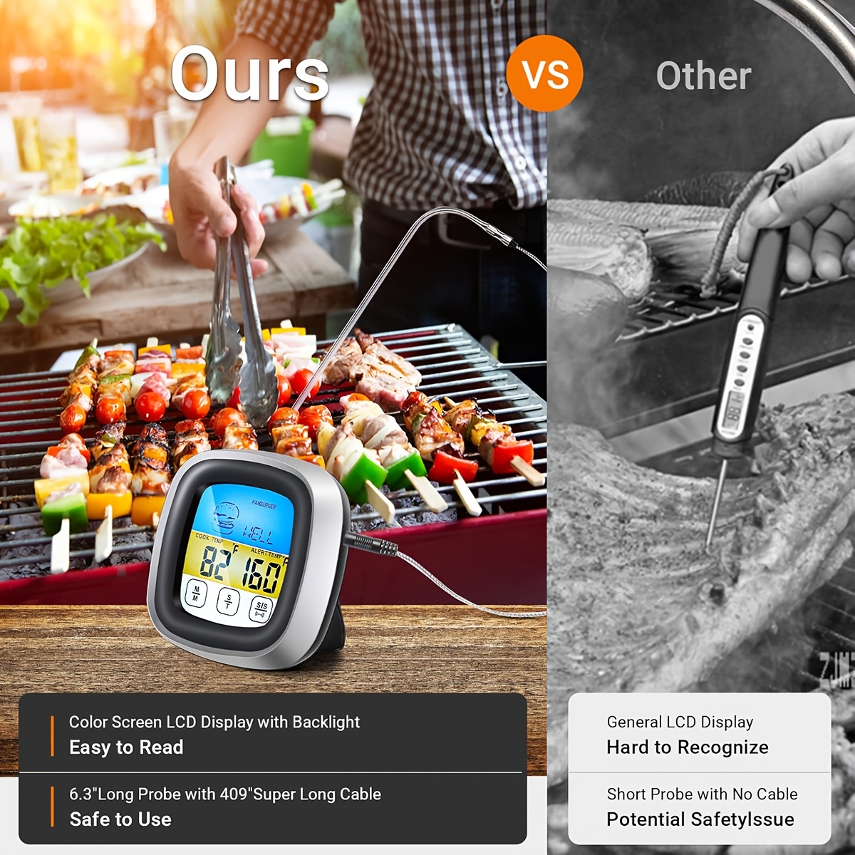 เทอร์โมมิเตอร์วัดอุณหภูมิเนื้อ - Kitchen Timer Digital บทวิจารณ์และราคา