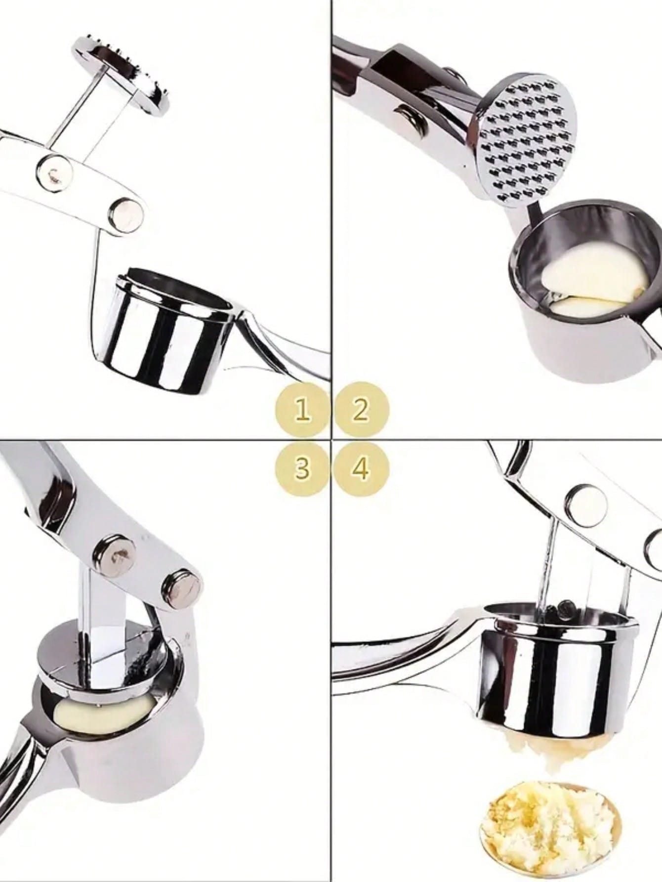 เครื่องบดกระเทียมสแตนเลสแบบกดม - Kitchen Gadgets Garlic บทวิจารณ์และราคา